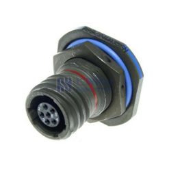 MIL-DTL-38999 Series III Connector, D38999/24WA35SN Female Receptacle, No.9 Shell 6 Pin Crimp, N Orientation