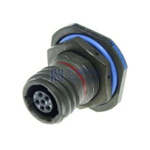 MIL-DTL-38999 Series III Connector, D38999/24WA35SN Female Receptacle, No.9 Shell 6 Pin Crimp, N Orientation