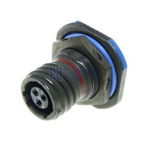 MIL-DTL-38999 Series III Connector, D38999/24WA98PN Male Receptacle, No.9 Shell 3 Pin Crimp, N Orientation
