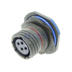 MIL-DTL-38999 Series III Connector, D38999/24WC4PN Male Receptacle, No.13 Shell 4 Pin Crimp, N Orientation