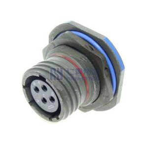 MIL-DTL-38999 Series III Connector, D38999/24WC4SN Female Receptacle, No.13 Shell 4 Pin Crimp, N Orientation