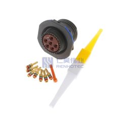 MIL-DTL-38999 Series III Connector, D38999/24WE6PN Male Receptacle, No.17 Shell 6 Pin Crimp, N Orientation