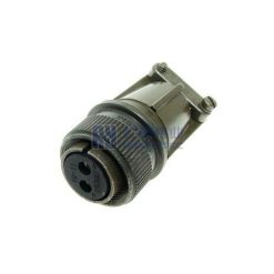 Threaded MS3106F-10SL-4S Femal Straight Plug, No.10SL Shell 2Pin Soleder Cup Connector