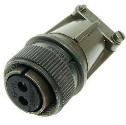 Threaded MS3106F-10SL-4S Femal Straight Plug, No.10SL Shell 2Pin Soleder Cup Connector