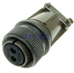 Threaded MS3106F-10SL-4S Femal Straight Plug, No.10SL Shell 2Pin Soleder Cup Connector