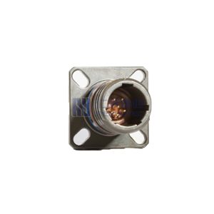 MIL-DTL-38999 Series III Connector, D38999/20FA35PN Male Square Flange Receptacle, No.9 Shell 6 Pin Crimp, Nickel, N O