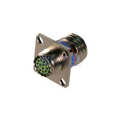 MIL-DTL-38999 Series III Connector, D38999/20FB35PN Male Square Flange Receptacle, No.11 Shell 13 Pin Crimp, Nickel, N