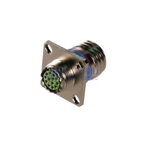 MIL-DTL-38999 Series III Connector, D38999/20FB35PN Male Square Flange Receptacle, No.11 Shell 13 Pin Crimp, Nickel, N