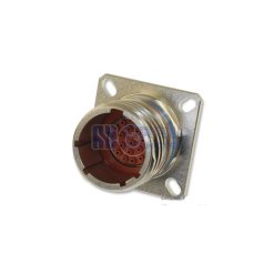 MIL-DTL-38999 Series III Connector, D38999/20FC35PN Male Square Flange Receptacle, No.13 Shell 22 Pin Crimp, Nickel, N