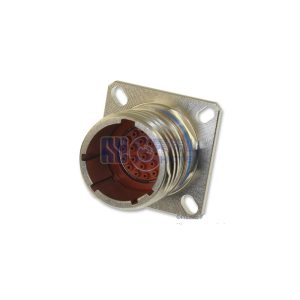 MIL-DTL-38999 Series III Connector, D38999/20FC35PN Male Square Flange Receptacle, No.13 Shell 22 Pin Crimp, Nickel, N