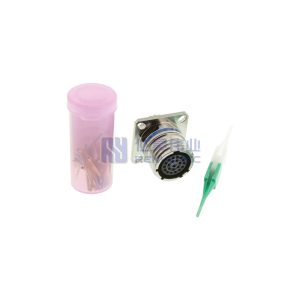 MIL-DTL-38999 Series III Connector, D38999/20FC35SN Female Square Flange Receptacle, No.13 Shell 22 Pin Crimp, Nickel,