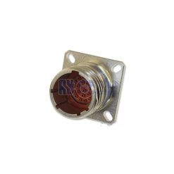 MIL-DTL-38999 Series III Connector, D38999/20WC35PN Male Square Flange Receptacle, No.13 Shell 22 Pin Crimp, N Orienta