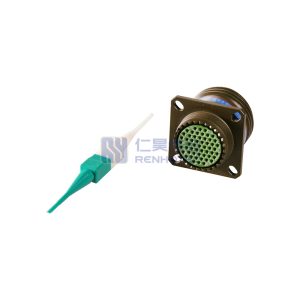 MIL-DTL-38999 Series III Connector, D38999/20WE35PN Male Square Flange Receptacle, No.17 Shell 55 Pin Crimp, Nickel, N