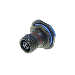 MIL-DTL-38999 Series III Connector, D38999/24WA98SN Female Receptacle, No.9 Shell 3 Pin Crimp, N Orientation
