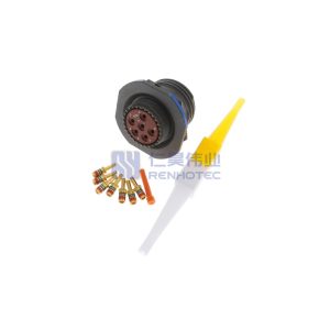 MIL-DTL-38999 Series III Connector, D38999/24WE6PN Male Receptacle, No.17 Shell 6 Pin Crimp, N Orientation