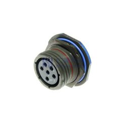 MIL-DTL-38999 Series III Connector, D38999/24WE6SN Female Receptacle, No.17 Shell 6 Pin Crimp, N Orientation