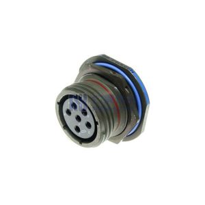 MIL-DTL-38999 Series III Connector, D38999/24WE6SN Female Receptacle, No.17 Shell 6 Pin Crimp, N Orientation