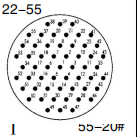 standard 83723 insert shell size 22 with 55 contacts