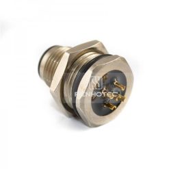 M12 Male Straight Solder Cup Front Fastened Panel Receptacle