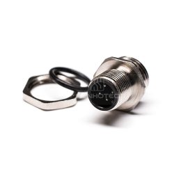 Alternative view of M12 4 Pin D Code Male Straight Solder Cup Back Fastened Panel Receptacle