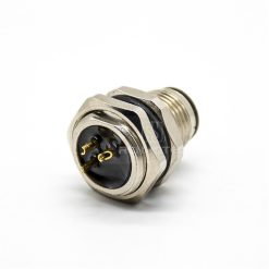 Alternative view of M12 Male Straight Solder Cup Back Fastened Panel Receptacle