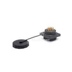 Alternative view of SP2914/S14 Waterproof Socket Rear-nut Mount 4 Hole Flange Solder