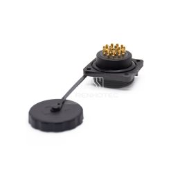 Alternative view of SP2914/S16 Waterproof Socket Rear-nut Mount 4 Hole Flange Solder