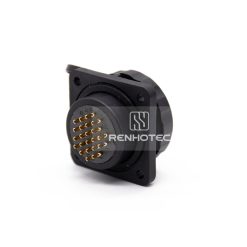 Alternative view of SP2914/S22 Waterproof Socket Rear-nut Mount 4 Hole Flange Solder