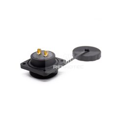 Alternative view of SP2914/S2 Waterproof Socket Rear-nut Mount 4 Hole Flange Solder