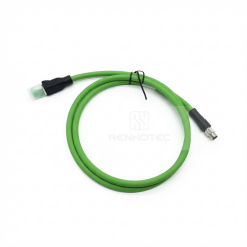 M8 4pin D Code Male Straight to RJ45 Male Ethernet Overmolded Cable