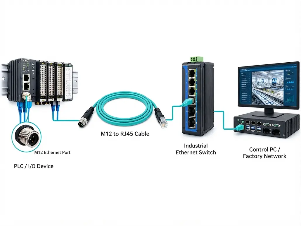 M12 to RJ45 Cable in Industrial Automation
